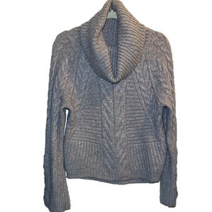 Express Gray Cowl Neck Chunky Knit Sweater